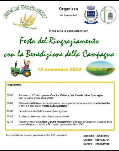 Immagine che raffigura FESTA DEL RINGRAZIAMENTO CON BENEDIZIONE DELLA CAMPAGNA
