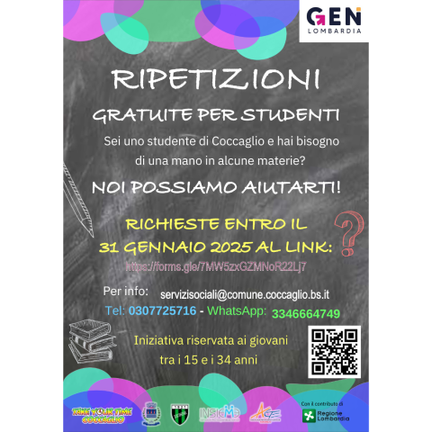 Immagine che raffigura RIPETIZIONI GRATUITE PER STUDENTI - 